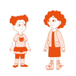 Illustration two children smiling at each other