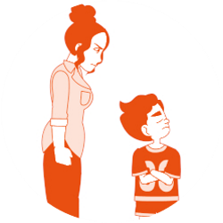 Illustration of a mum looking upset with their child