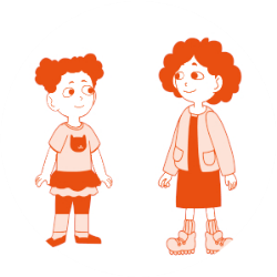 Illustration two children smiling at each other